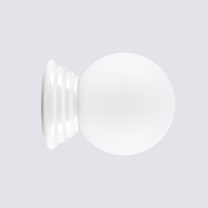 Applique Murale Perle Céramique Blanche IP44, détail de la finition