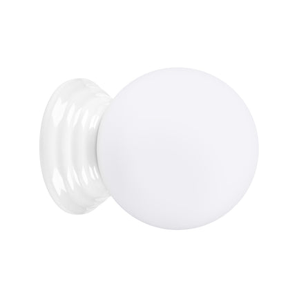 Applique Murale Perle Céramique Blanche IP44, packshot sur fond blanc