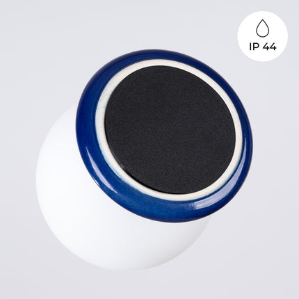 applique murale perle céramique bleu outremer ip44, mécanisme de montage