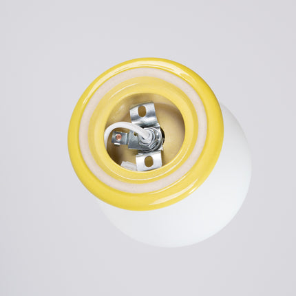 applique murale perle céramique jaune ambré ip44, détail de la fixation