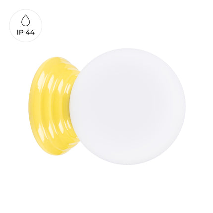 applique murale perle céramique jaune ambré ip44, vue produit