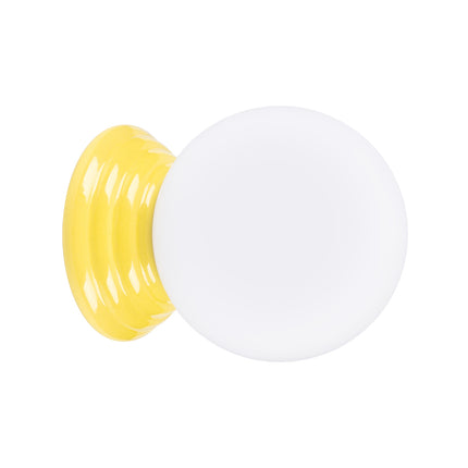 applique murale perle céramique jaune ambré ip44, packshot sur fond blanc