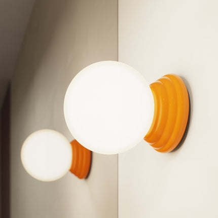 applique murale perle céramique orange ip44, intérieur contemporain