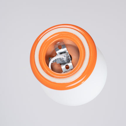 applique murale perle céramique orange ip44, détail de la fixation