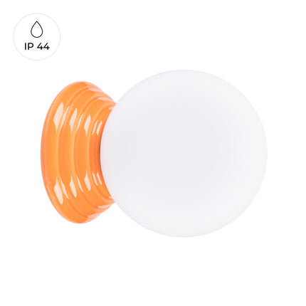 applique murale perle céramique orange ip44, vue produit