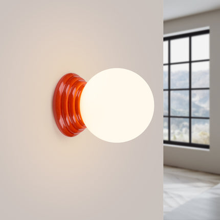 applique murale perle céramique pêche ip44, lumière allumée