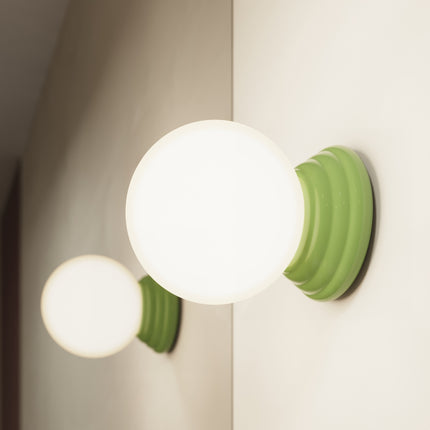 applique murale perle céramique vert olive ip44, intérieur contemporain