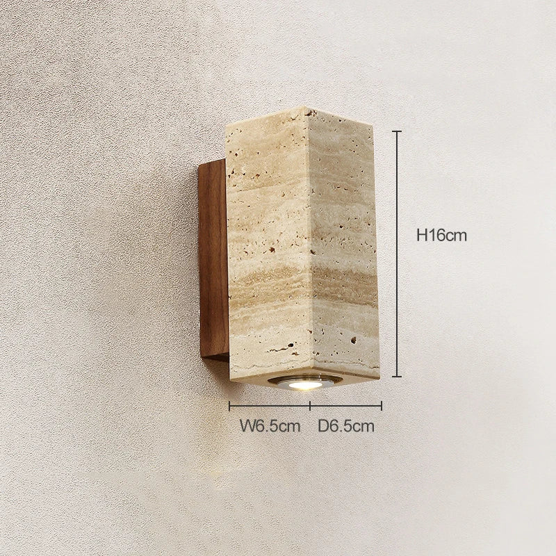 Dimensions Wandleuchte aus natürlichem Travertinstein