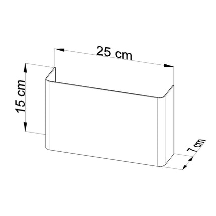 Schéma des dimensions de l'applique murale plaque minimaliste blanche