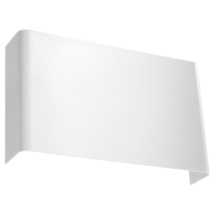 Applique murale plaque minimaliste blanche en acier, vue de face sur fond neutre