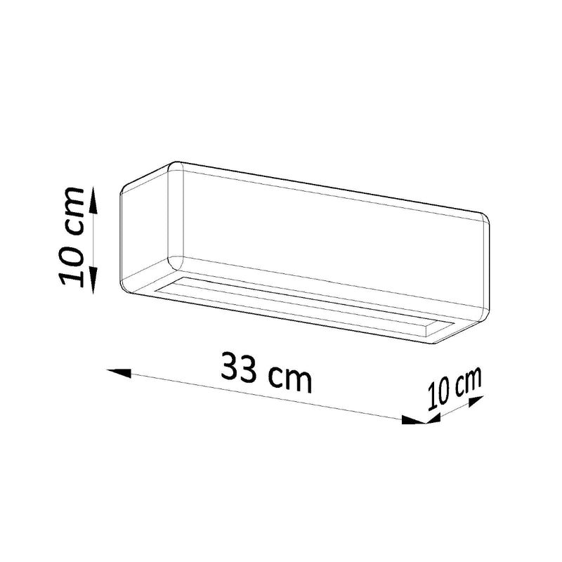 Dimensions Rechteckige Wandleuchte aus weißer Keramik