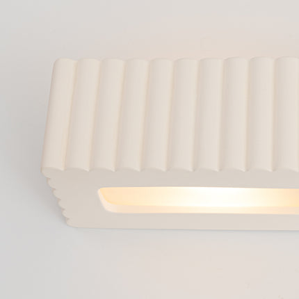 applique murale rectangle en céramique cannelée blanc, vue de détail