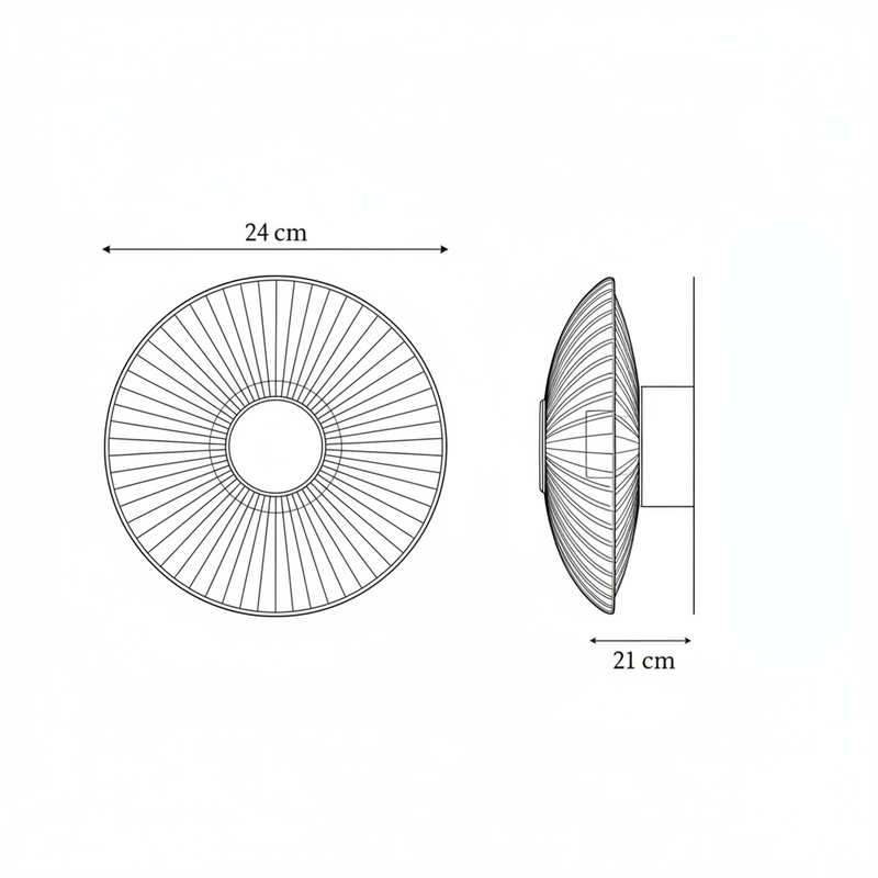 Dimensions Retro-Wandleuchte aus Glas mit LED