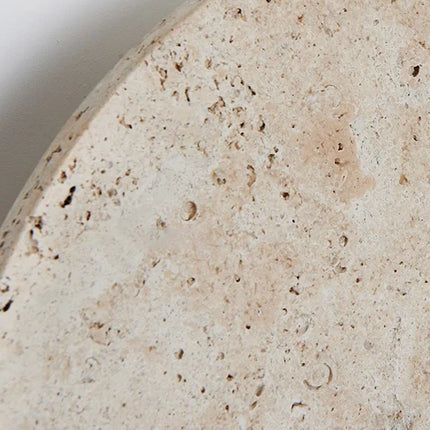Schéma des dimensions de l'applique murale ronde en travertin naturel