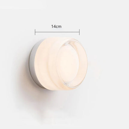 Applique murale ronde en verre crème au design minimaliste