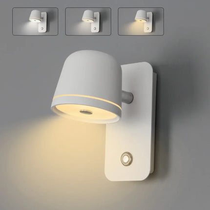 Applique murale LED tactile utilisée en liseuse au-dessus d'une tête de lit