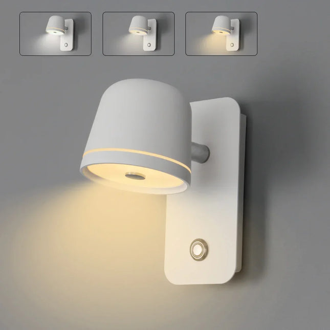 Applique murale LED tactile utilisée en liseuse au-dessus d'une tête de lit