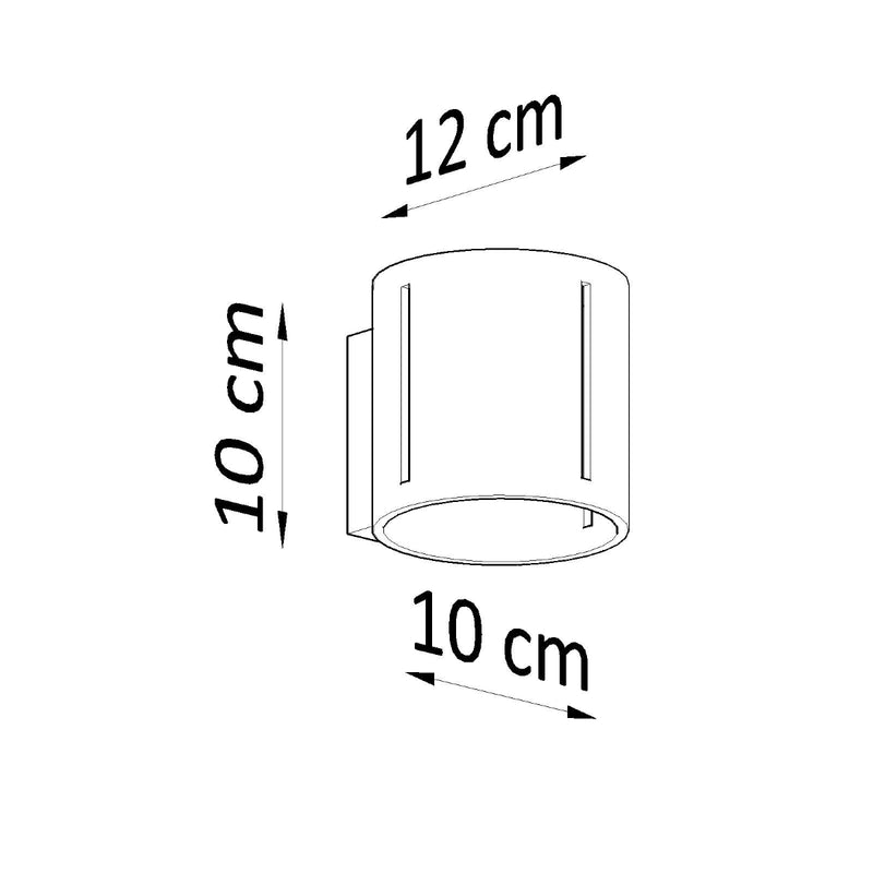 Dimensions Nordische Tassenwandleuchte, Weiß