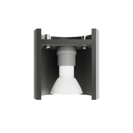 Applique murale Tasse Nordique noire en aluminium en fonctionnement, lumière allumée