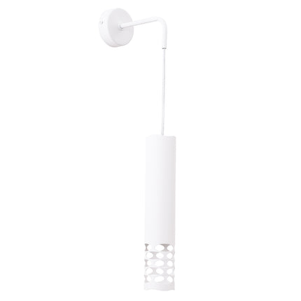 applique murale tube suspendu à embout ajouré entrelacé blanc, packshot sur fond blanc