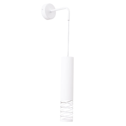 applique murale tube suspendu à embout ajouré spirale blanc, packshot sur fond blanc