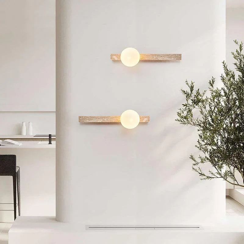 Dimensions Vertikale LED-Wandleuchte aus Stein
