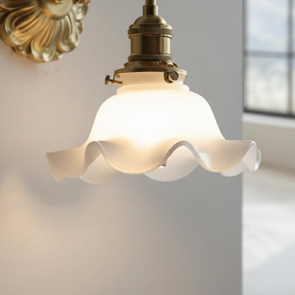 Originale Wandlampe aus Kupfer und Keramik