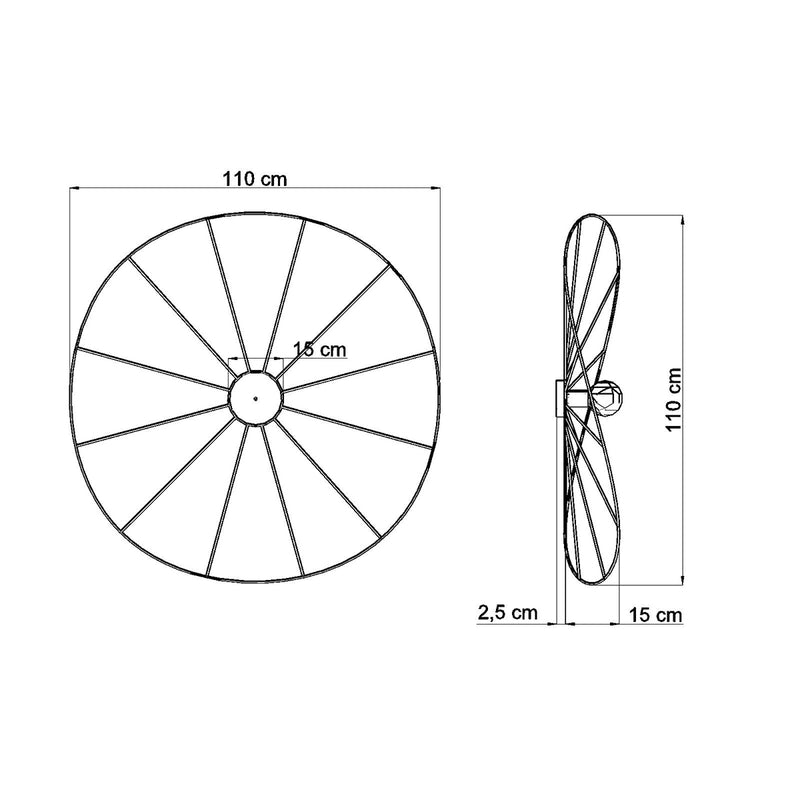 Dimensions Lámpara de pared/techo modular circular de 110 cm