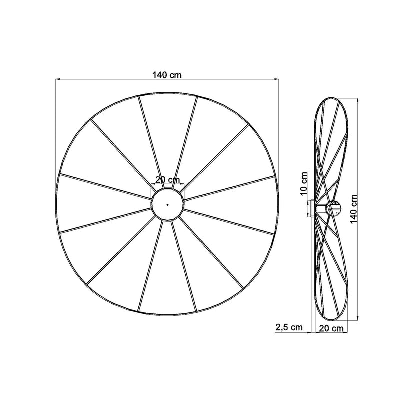 Dimensions Lámpara de pared/techo modular circular de 140 cm