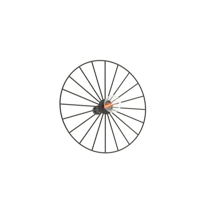 Applique plafonnier circulaire à rayons 30 cm en acier noir avec ampoule, sur fond blanc
