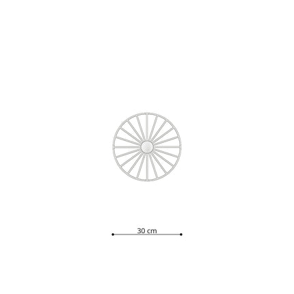 Schema de face de la roue à rayons ajourée 30 cm de l'applique plafonnier