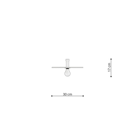 Schema cote de l'applique circulaire 30 cm : diametre 30 cm, profondeur 17 cm