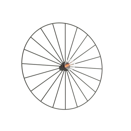 Applique plafonnier circulaire à rayons 45 cm en acier noir avec ampoule, sur fond blanc