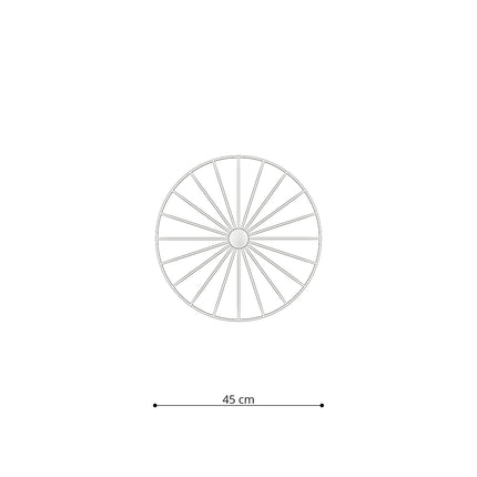 Schema de face de la roue à rayons ajourée 45 cm de l'applique plafonnier