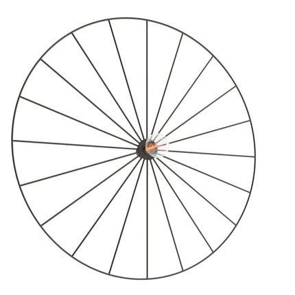 Applique plafonnier circulaire à rayons 60 cm en acier noir avec ampoule, sur fond blanc