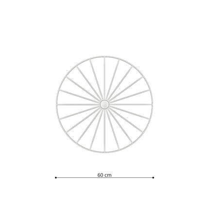 Schema de face de la roue à rayons ajourée 60 cm de l'applique plafonnier