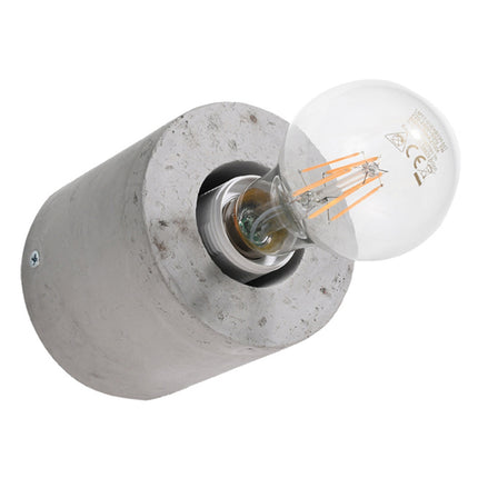 Applique Pure Circulaire en béton, packshot avec ampoule à filament, éteinte