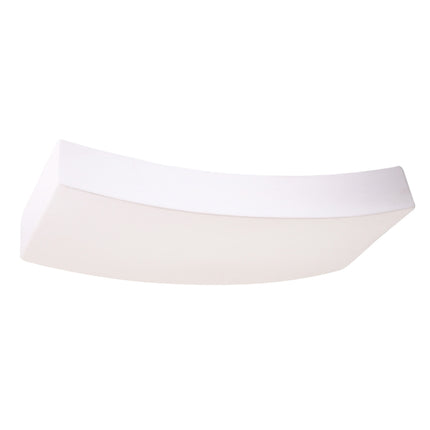 Applique Rampe blanche en céramique vue de profil, courbe nette du corps rectangulaire