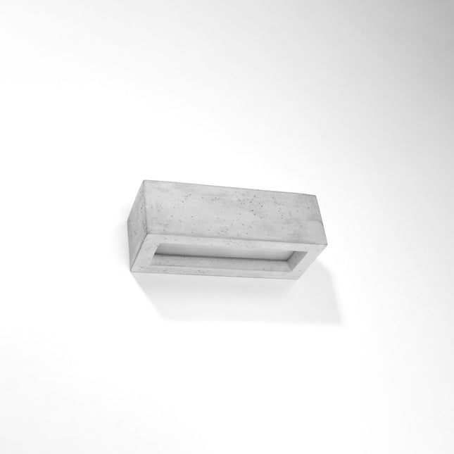Applique Murale Rectangle Ouvert 30 en béton fixée au mur, éteinte