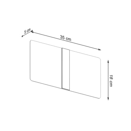 Applique rectangulaire en verre diffusant une lumière douce dans un intérieur épuré.