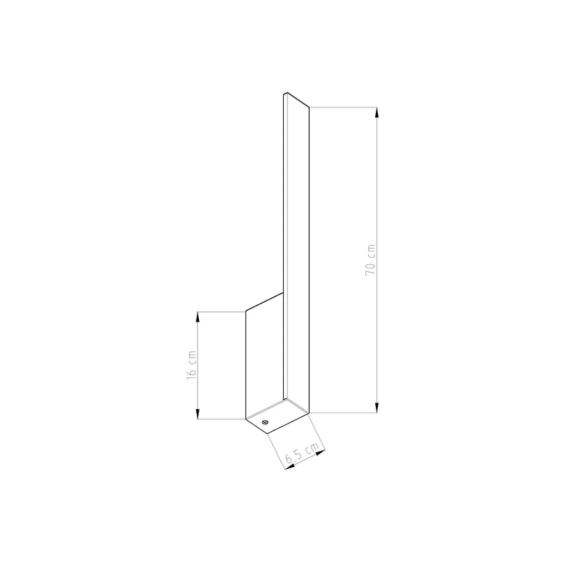Dimensions Wandleuchte Slim Design M Schwarz 3000K
