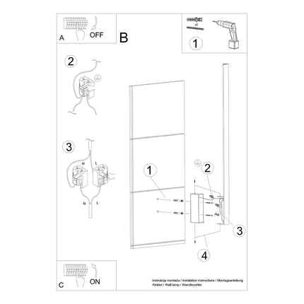 Instructions de montage de l'applique murale Slim Design