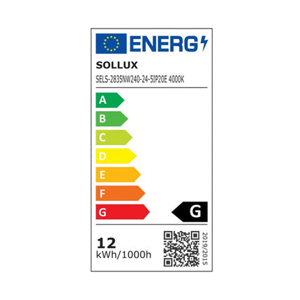 Étiquette énergétique européenne de l'applique Slim Design 4000K