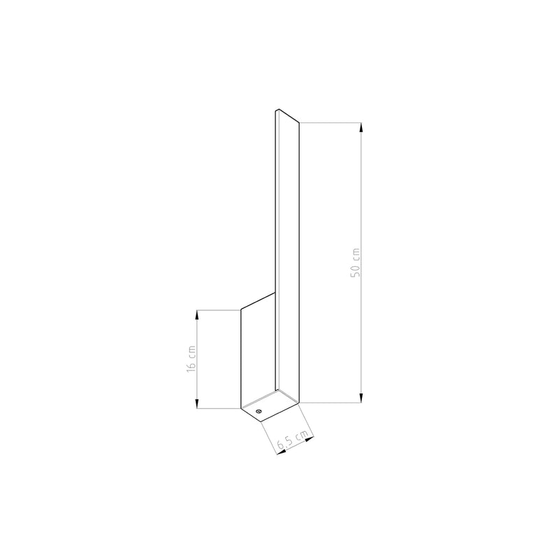 Dimensions Aplique de pared Slim Design S negro 3000K