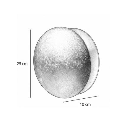 Schéma des dimensions de l'applique murale Éclipse dorée