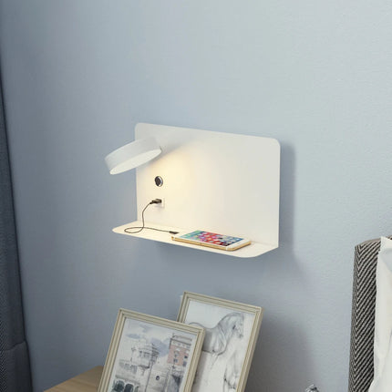 Applique murale support téléphone au chevet avec port USB de recharge