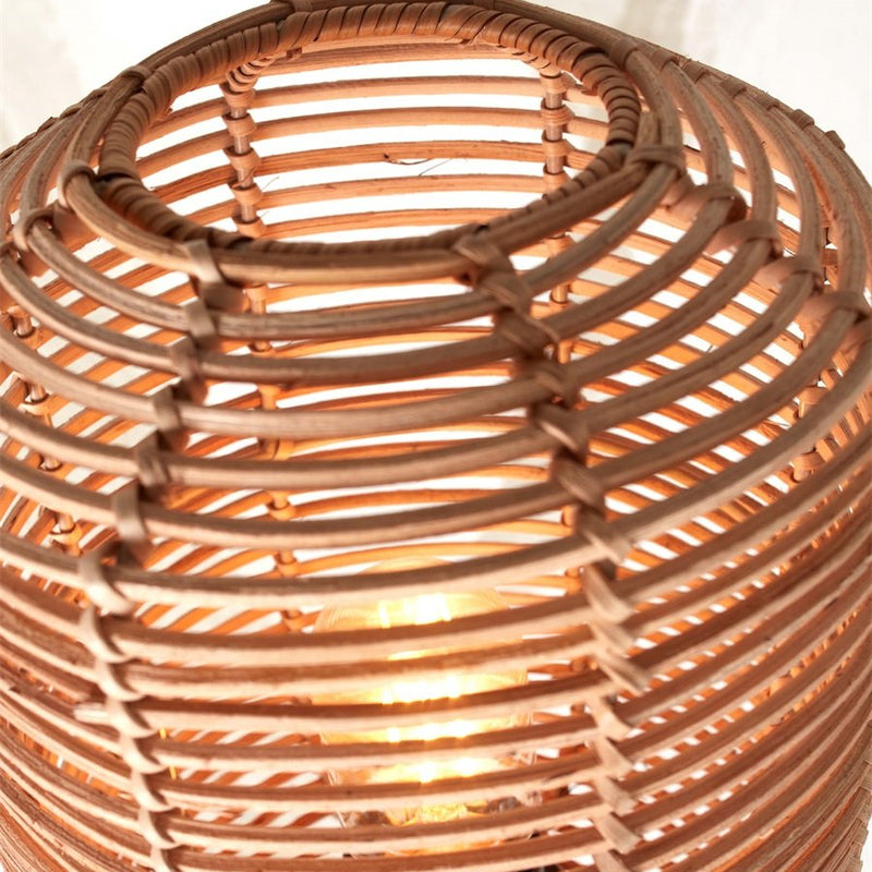 Dimensions Tanami Braided Rattan Natural Wood Wall Light 25 cm