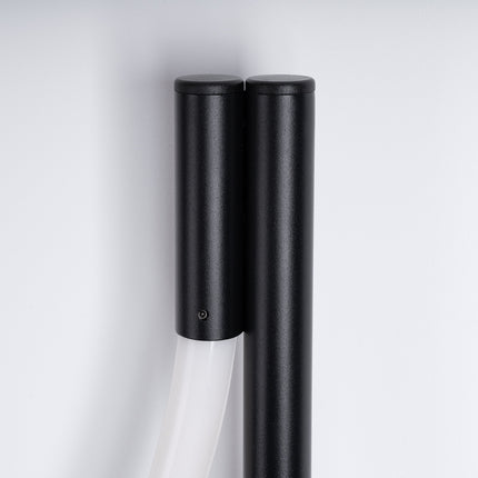 Détail de la barre noire et de la boucle lumineuse de l'Applique Tube LED Réglable