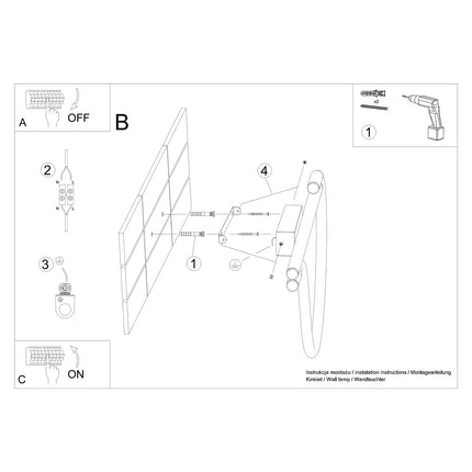 Instructions de montage de l'Applique Tube LED Réglable