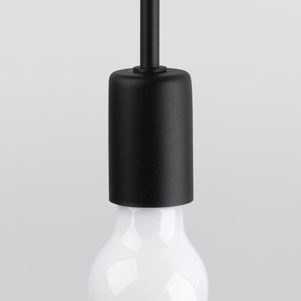 Détail de la douille et de l'ampoule de l'applique Twist Moderne noire